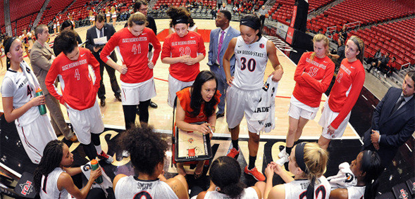The SDSU women's basketball team will play UNLV.
