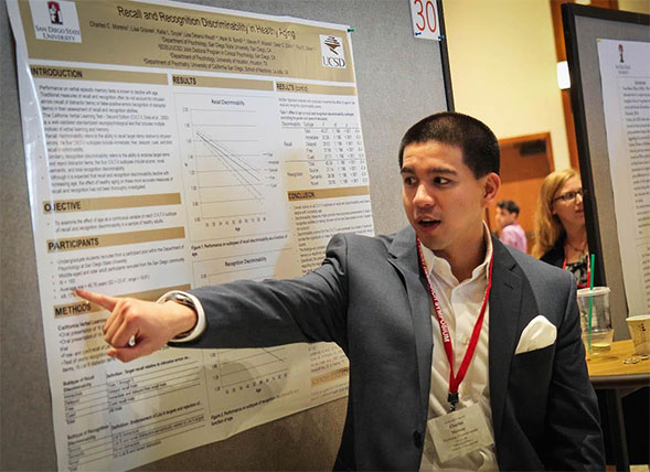Moreno at the Student Research Symposium.
