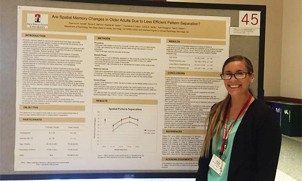 Shannon Yandall DeJesus presenting at SDSU's Student Research Symposium.