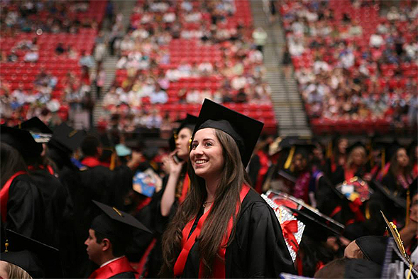 The SDSU Class of 2016 includes students earning 7,662 bachelors degrees, 2,189 masters degrees and 171 doctoral degrees.
