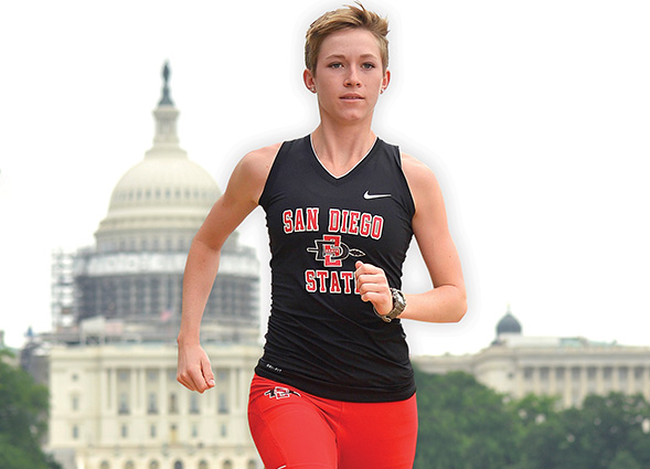 Aztec runner Ellison Grove has an internship in Washington, D.C. this summer. Photo: Mike Theiler