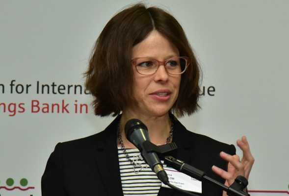 Sage Project Director Jessica Barlow speaks at the Resilient Cities 2016 conference in Germany.