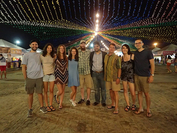 The three SDSU students studied abroad at Tiradentes University in Brazil this summer. (Photo: Ariella Goldstein)