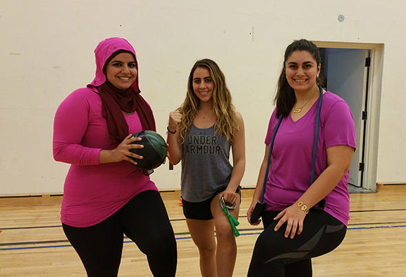 Sisters Exercising Together meets from 3 p.m. to 4 p.m. on Tuesdays and Thursdays in Peterson Gym 241 through Dec. 6. (Photo: David Kahan)