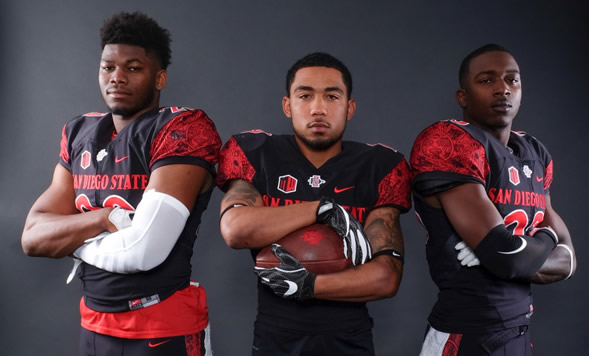 Rashaad Penny (special teams), Donnel Pumphrey (offensive) and Damontae Kazee (defensive) swept the MW awards for the second straight season.