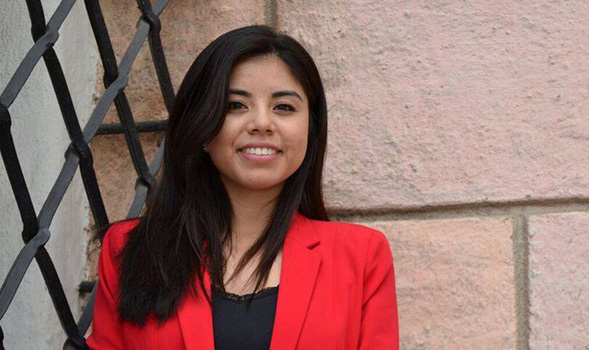 Cynthia Medina-Solrzano is a resident advisor and involved with Aztec Dance Marathon.
