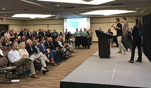 Nearly two dozen student teams presented their business ideas at the fifth annual Zahn Challenge.