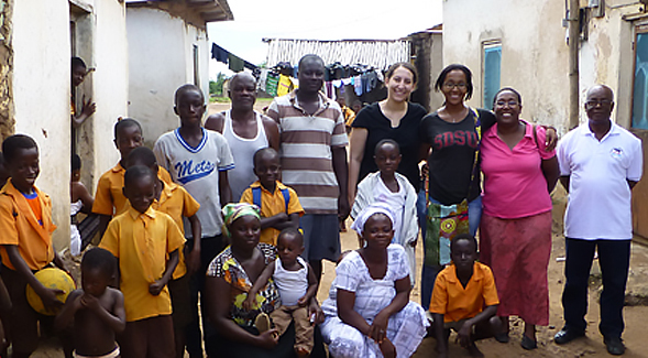 Estralita Martin (second from right) in Ghana.