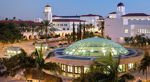 Aerial view of the San Diego State University campus. (Photo: Jim Brady)