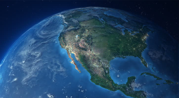 Photo of North America taken from space