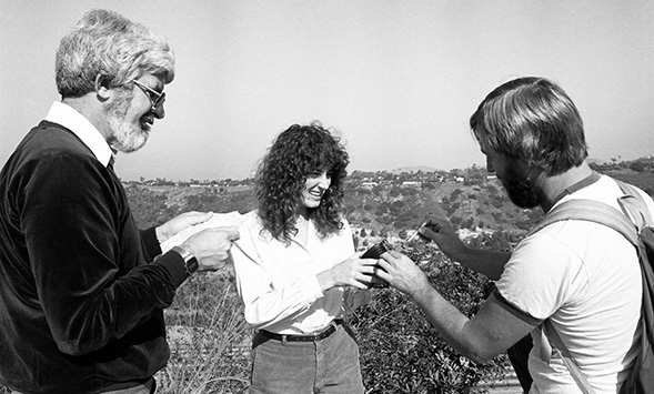 SDSU Graduate School of Public Health researchers test air quality in 1982.