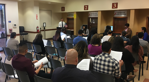 John Casey Bigelow presented a fraud case to Social Security Administration officials from throughout San Diego during an internship this year.