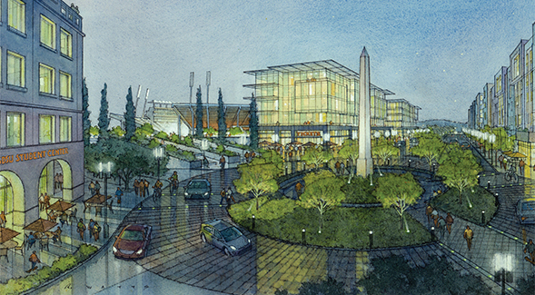 Rendering of the SDSU Mission Valley site