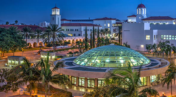 Aerial view of the San Diego State University campus. (Photo: Jim Brady)