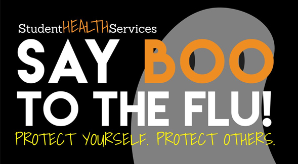 SDSU's Say Boo to the Flu campaign offers free flu shots for students at Calpulli Center and mobile flu clinics around campus.