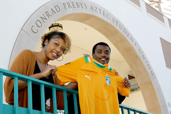 Business management major Marion Ette and finance major Zion Kah are excited to represent the Ivory Coast at this year's International Peace Village.