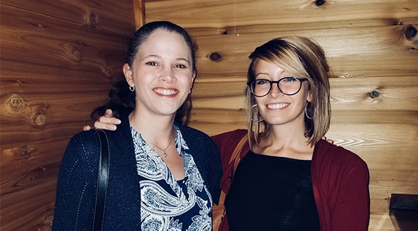 Chritsy and Tiffany Dykstra reunite at SDSU.