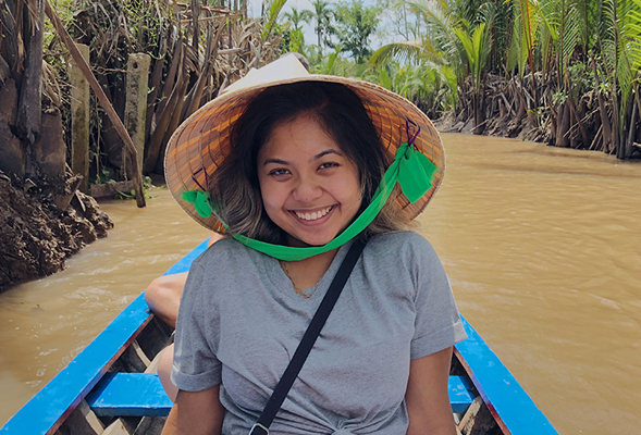 Public health major Cheyanne Crisostomo volunteered in a special needs healthcare and food outreach program in Ho Chi Minh City, Vietnam, in summer 2018.