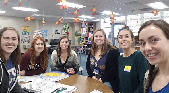 Teacher candidates at Casa de Oro Elementary School in Spring Valley