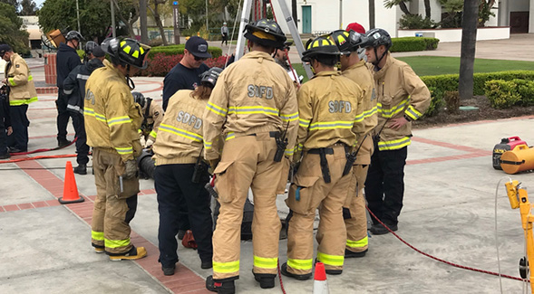 SDSU's annual confined spaces rescue drill was Apr. 3-4