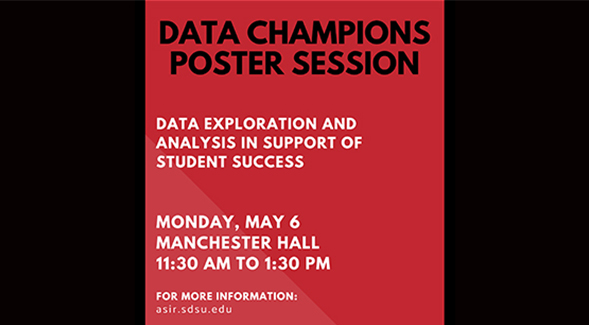 Data Champions Poster Session happening Monday, May 6.