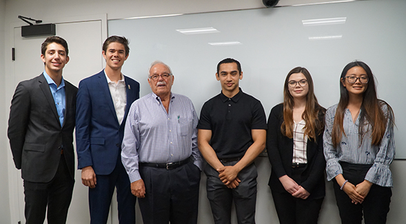 Jim Sinegal (third from left) with Fowler College of Business Scholars