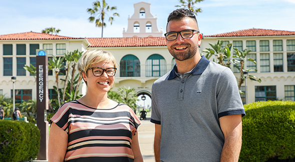 Asst. Prof. Caroline Thompson and graduate student Steven Zamora