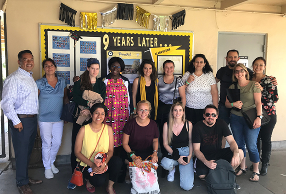 Swiss students visited the K-8 Language Academy near SDSU during a week in San Diego.