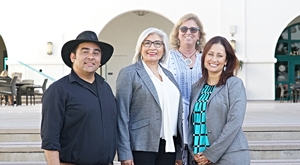 Dual Language and English Learner Education faculty members (from left) Sal Maldonado, Cristina Alfaro, Karen Cadiero-Kaplan and Sera Hernandez.