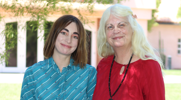 SDSU Imperial Valley outstanding student Chelsea Castaeda with her professor and mentor Jeanette Shumaker. Photo: Adrian Gonzalez for SDSU