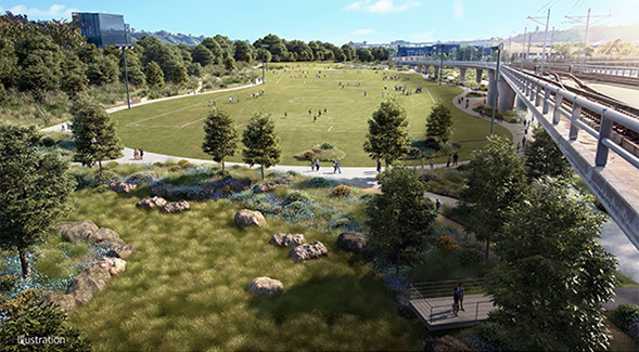 Rendering of SDSU Mission Valley (Photo courtesy: Schmidt Design Group)