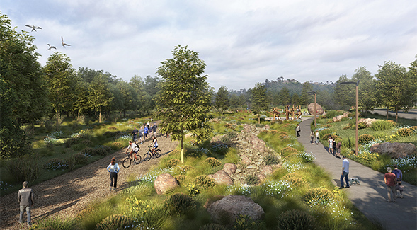 Rendering of SDSU Mission Valley (Photo courtesy: Schmidt Design Group)