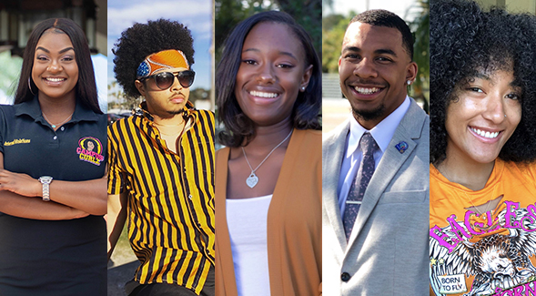 Photos from left to right: Tiana Loving, Larry Oldham, Joy Moore, Isaiah Hardy, Ayesha Kosaka