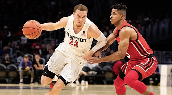 SDSU guard Malachi Flynn (left)
