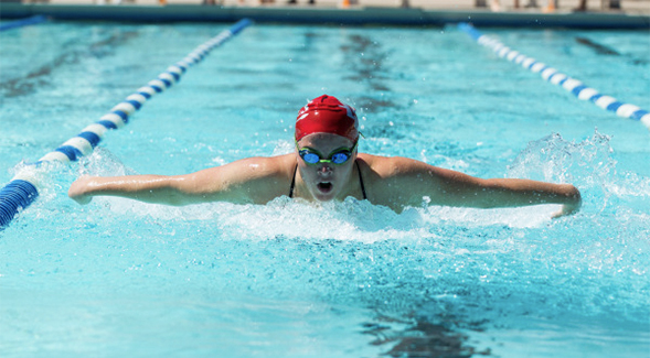 Men's basketball player Malachi Flynn and swimmer McKenna Meyer (pictured) were named the Student-Athletes of the Year.