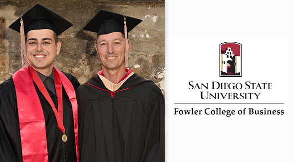 Daniel Rakad (15) and accounting lecturer Paul Sager