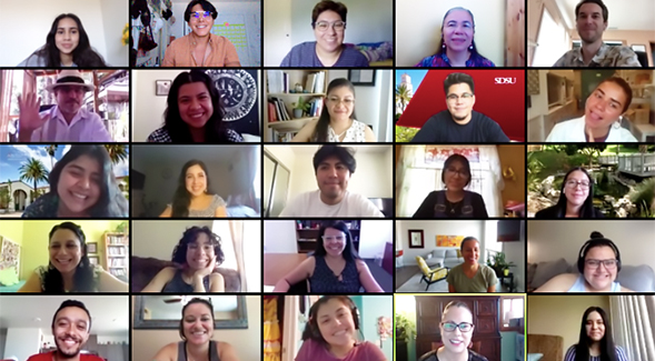 Members of the Latinx Resource Center meet via Zoom during the pandemic.