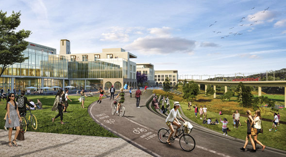 Rendering of SDSU Mission Valley (Photo courtesy: Schmidt Design Group)