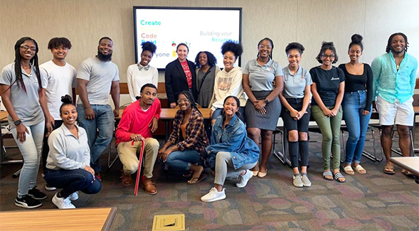 Activities hosted by the SDSU Black Business Society include professional development workshops with Google. (Photo taken prior to COVID-19 pandemic)