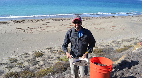 Todd Braje (pictured) and students engage in field research on the Channel Islands.