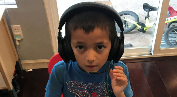 Ben, a client of the speech language clinic at SDSU's School of Speech, Language and Hearing Sciences