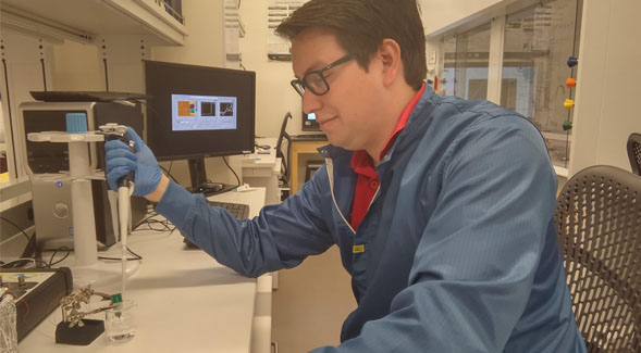 James Bunnell, a computer engineering senior, has had the opportunity to work on machine learning research in professor Sam Kassegne's nanofabrication lab.