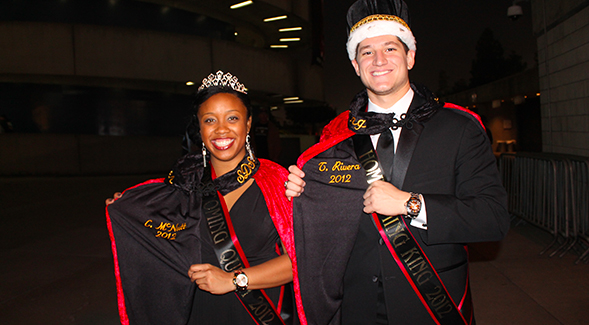 Channelle McNutt (left) and Tom Rivera immediately before they were crowned homecoming royalty for 2012.