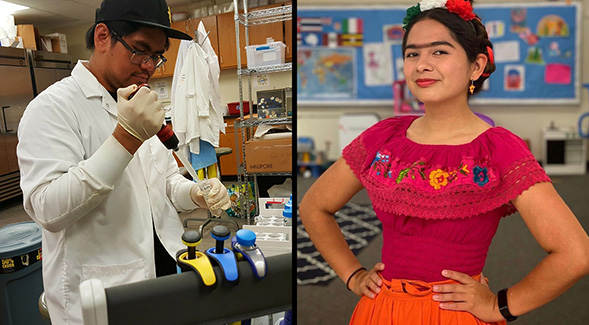 Federick Pinongcos (20) and Brenda Arellano (19) are Fulbright grant recipients for 2021-22.