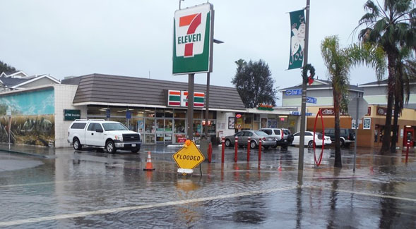 Flooding at Palm Avenue and 2nd Street in Imperial Beach, December 2016.
