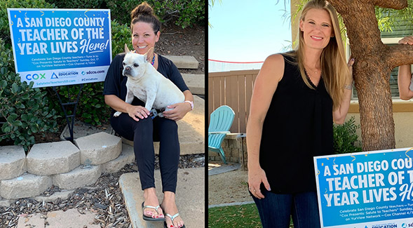 San Diego County Teachers of the Year Jacquelyn Flores Jourdane (left) and Tiffany Jokerst