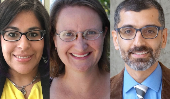 NEH grant recipients (from left) Consuelo Carr Salas, Elizabeth Pollard and Ranin Kazemi