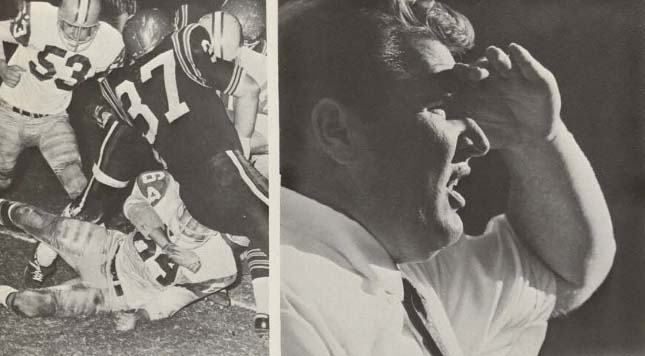 John Madden was depicted in the 1967 yearbook Del Sudoeste during his time as an assistant coach.