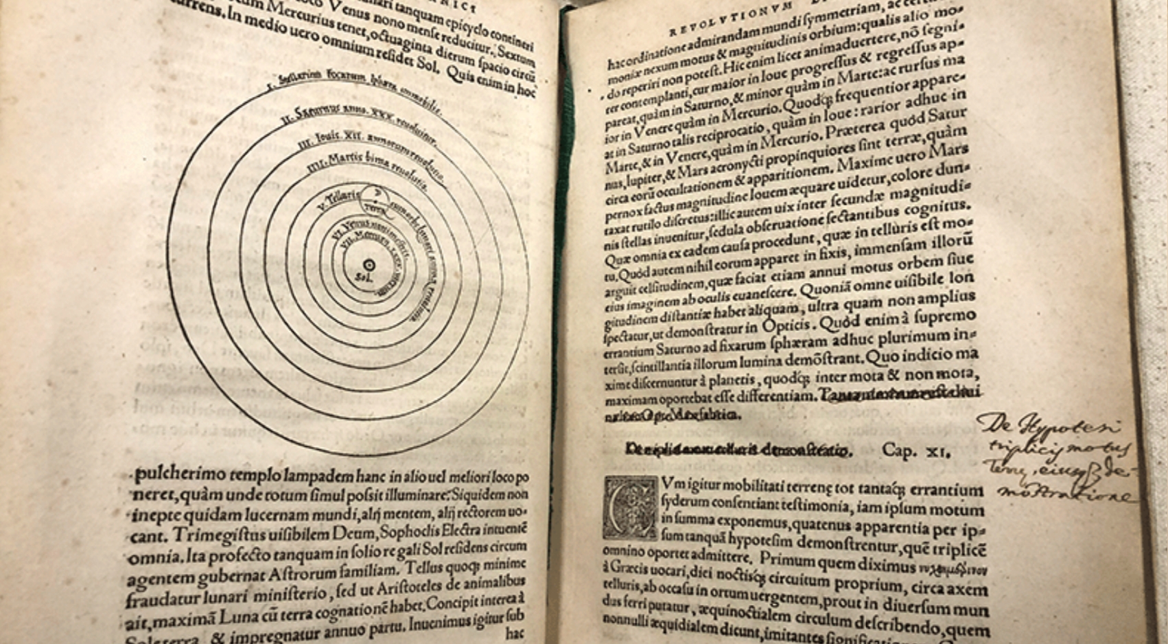 A first edition of Nicolaus Copernicus landmark scientific text, De revolutionibus orbium coelestium will be on display Monday, March 14 for SDSU's quasquicentennial celebration.