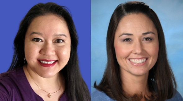Khamphet Pease (left) and Marlys Williamson, both SDSU College of Education alumnae, each received a Presidential Award for excellence in teaching math and science.